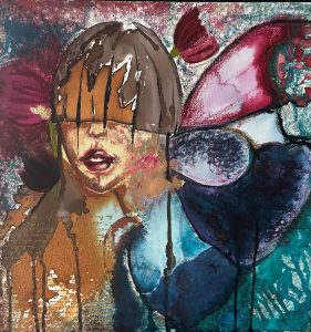 In the infinite azure, she rises, ethereal freedom, guardian of the skies